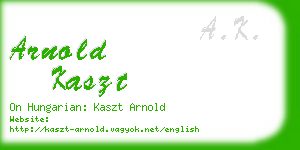 arnold kaszt business card